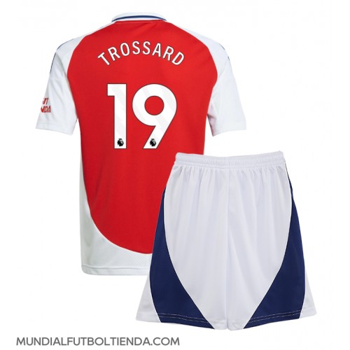 Camiseta Arsenal Leandro Trossard #19 Primera Equipación Replica 2024-25 para niños mangas cortas (+ Pantalones cortos)